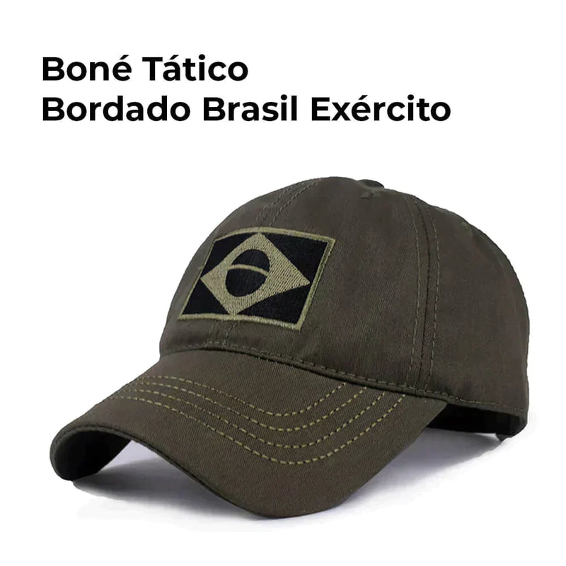 Boné Tático Bordado Brasil Exército - Barato e Rápido