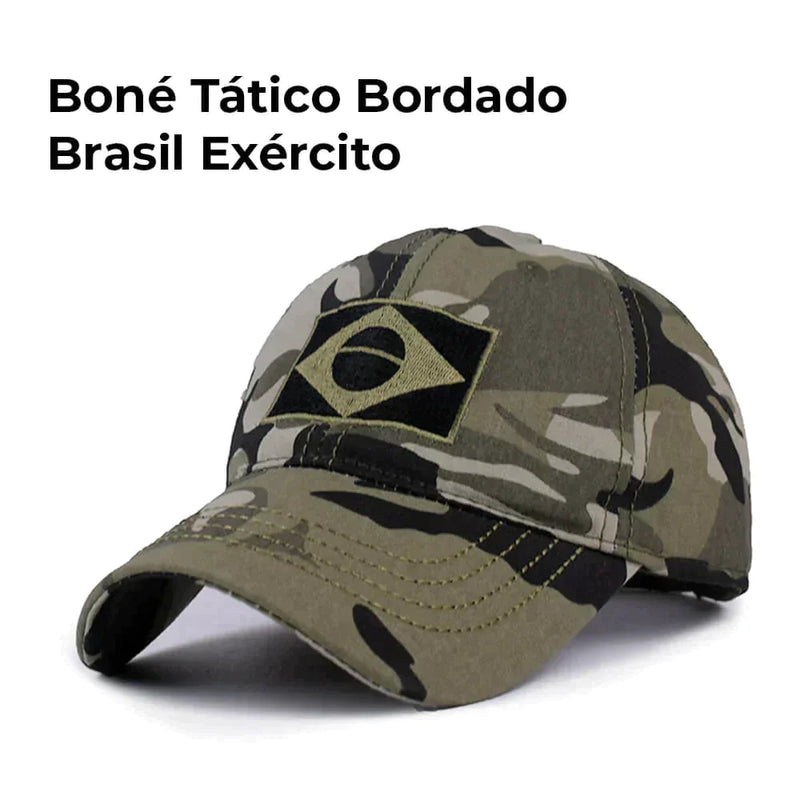 Boné Tático Bordado Brasil Exército - Barato e Rápido